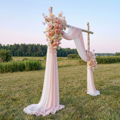 Rowena Pink Rose Swag Set Flowers Kit with Drapes for Wedding Backdrop &amp; Party Decor