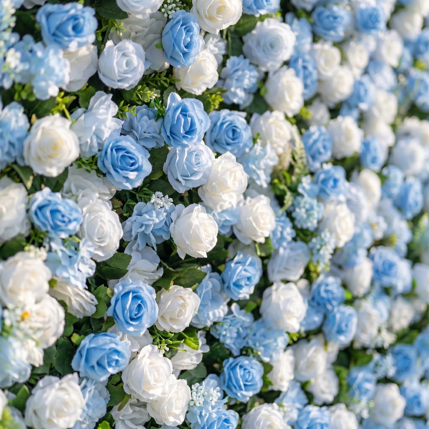 Sabrina 3D Blue Flower Wall Fabric Artificial Zip Up Curtain Flower Wall For Wedding and Events Decoration