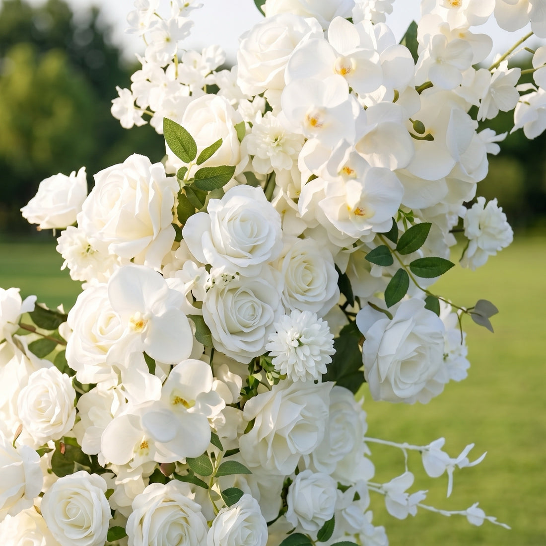 Seraphina White Luxury Horn Shaped Flower Arch with Frame for Wedding Party Event Backdrop Decoration