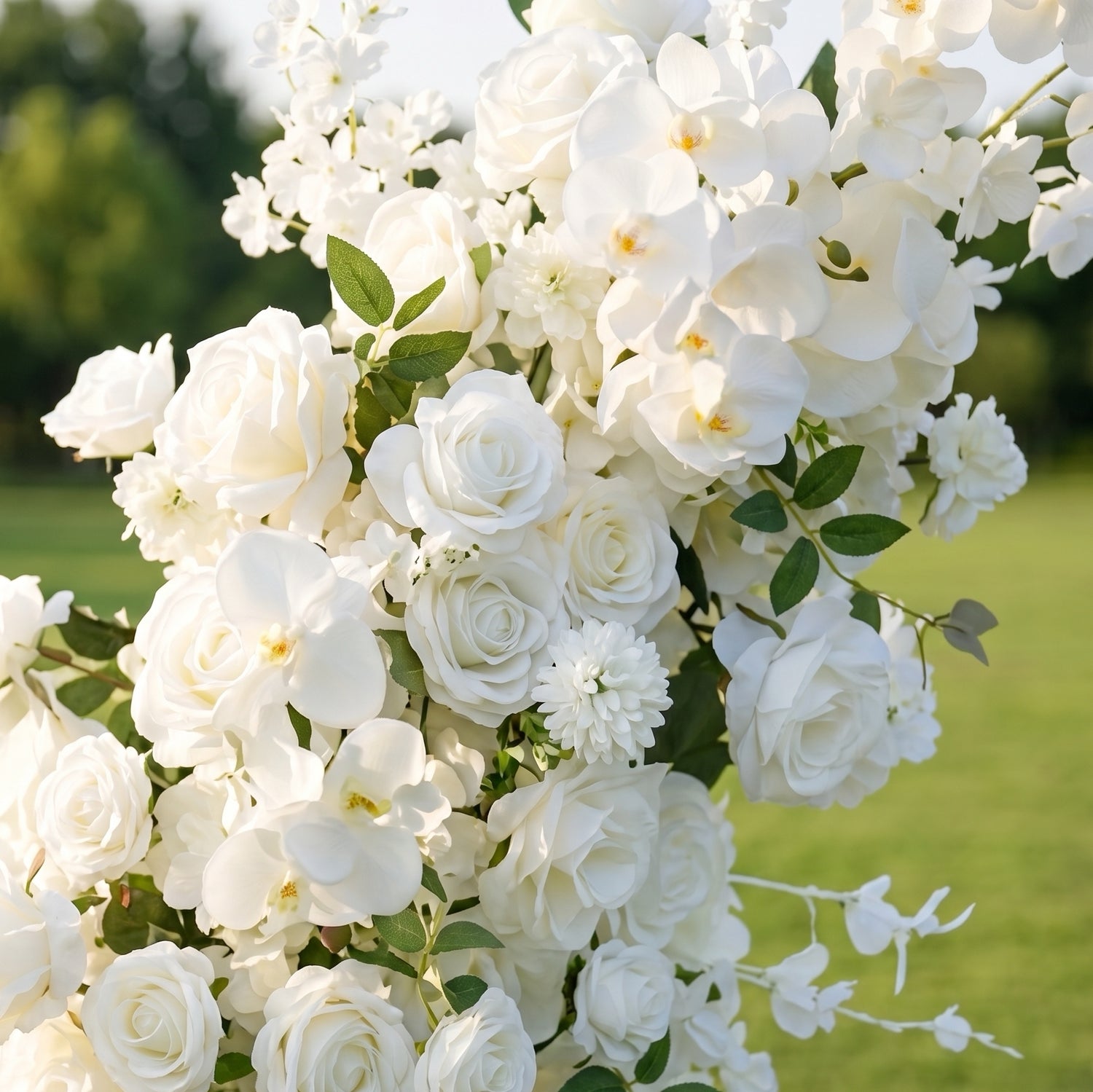 Seraphina White Luxury Horn Shaped Flower Arch with Frame for Wedding Party Event Backdrop Decoration