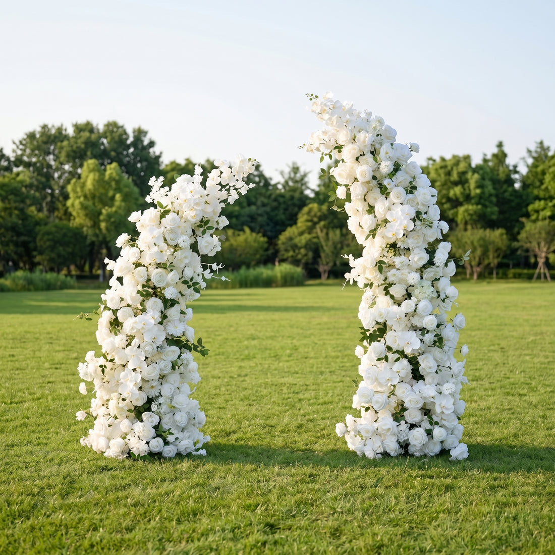 Seraphina White Luxury Horn Shaped Flower Arch with Frame for Wedding Party Event Backdrop Decoration