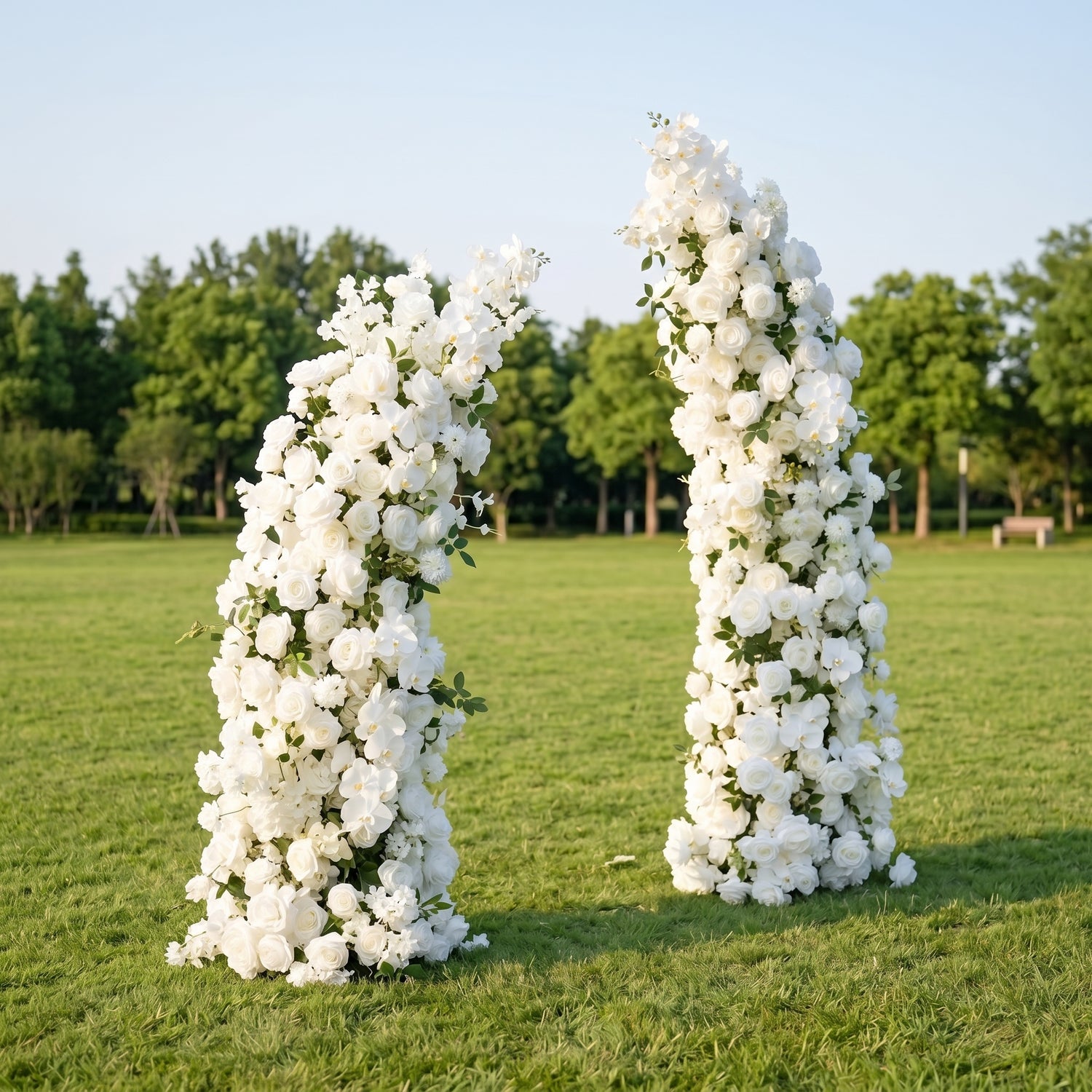 Seraphina White Luxury Horn Shaped Flower Arch with Frame for Wedding Party Event Backdrop Decoration