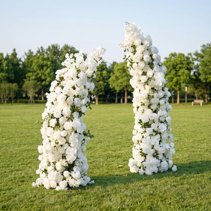 Seraphina White Luxury Horn Shaped Flower Arch with Frame for Wedding Party Event Backdrop Decoration