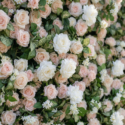 Terrania 3D Artificial Floral Wall Easy Zip-Up Curtain Backdrop for Weddings &amp; Event