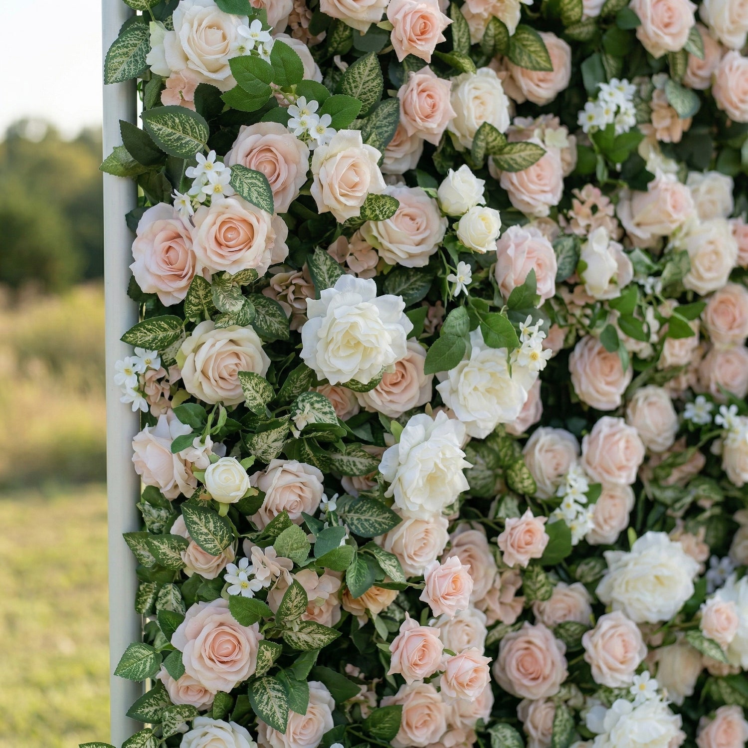 Terrania 3D Artificial Floral Wall Easy Zip-Up Curtain Backdrop for Weddings &amp; Event