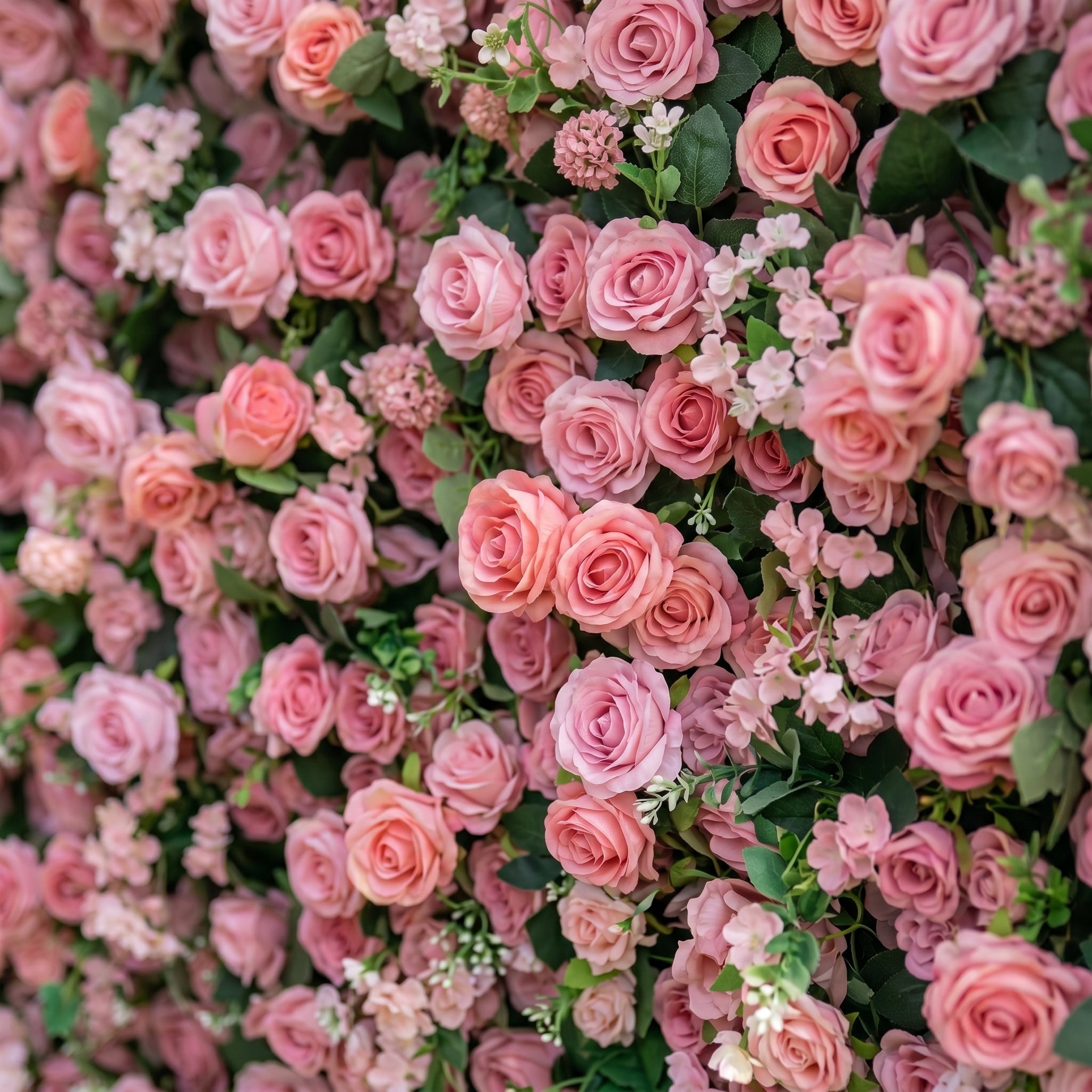 Thea 3D Light Red Rose Flower Wall Fabric Artificial Zip Up Curtain Flower Wall For Wedding and Events Decoration