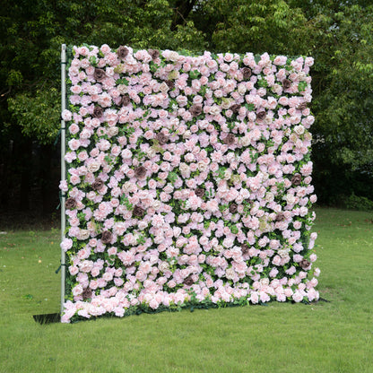 Tilly 3D Rose Flower Wall Fabric Artificial Zip Up Curtain Flower Wall For Wedding and Events Decoration
