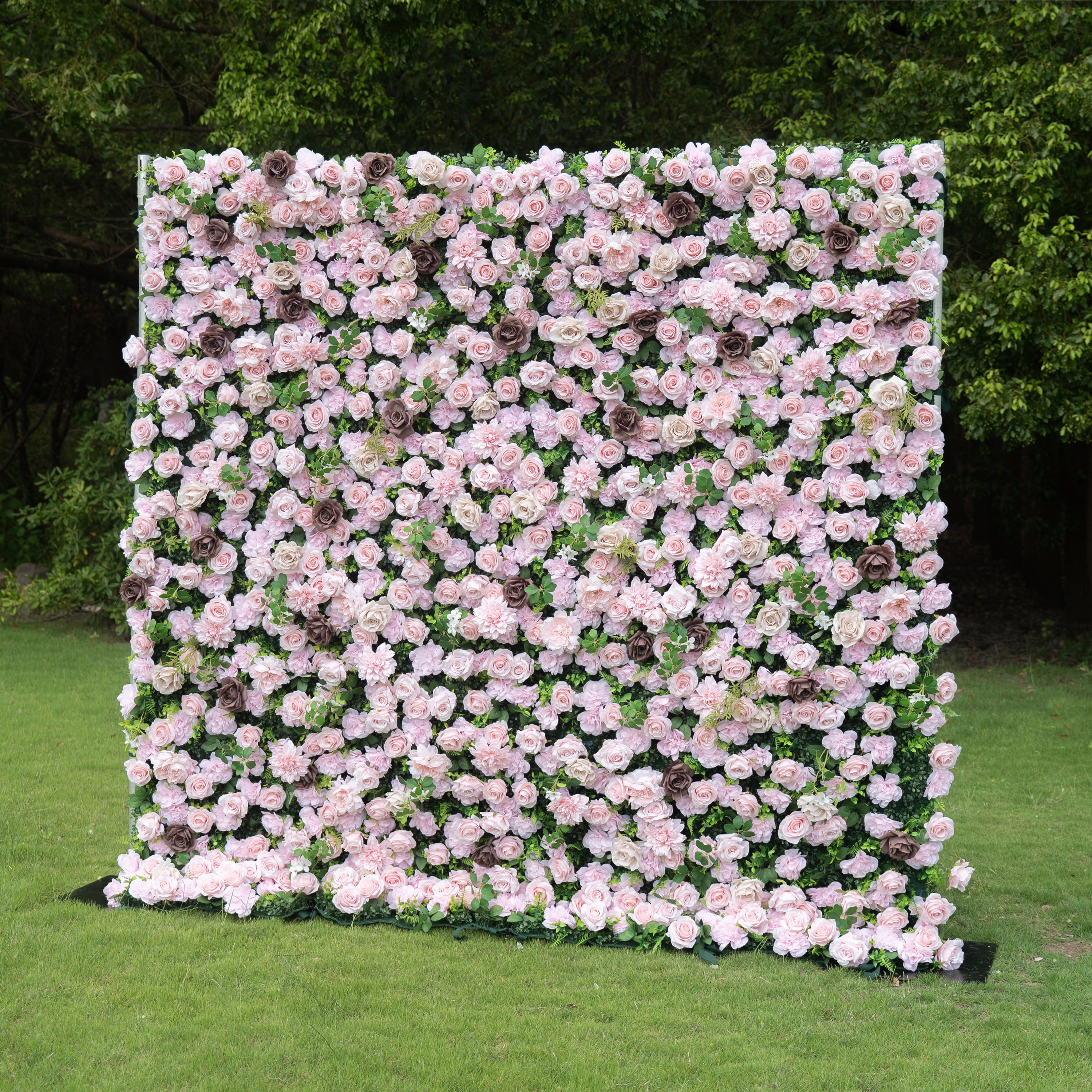 Tilly 3D Rose Flower Wall Fabric Artificial Zip Up Curtain Flower Wall For Wedding and Events Decoration