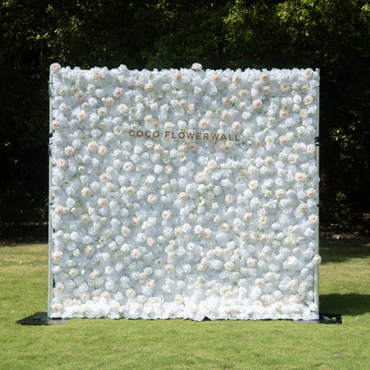 Toby 3D Fabric Backdrop Artificial Flower Wall with Zip-Up Design for Wedding and Events