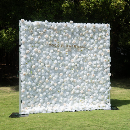 Toby 3D Fabric Backdrop Artificial Flower Wall with Zip-Up Design for Wedding and Events