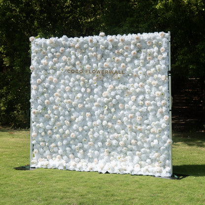 Toby 3D Fabric Backdrop Artificial Flower Wall with Zip-Up Design for Wedding and Events