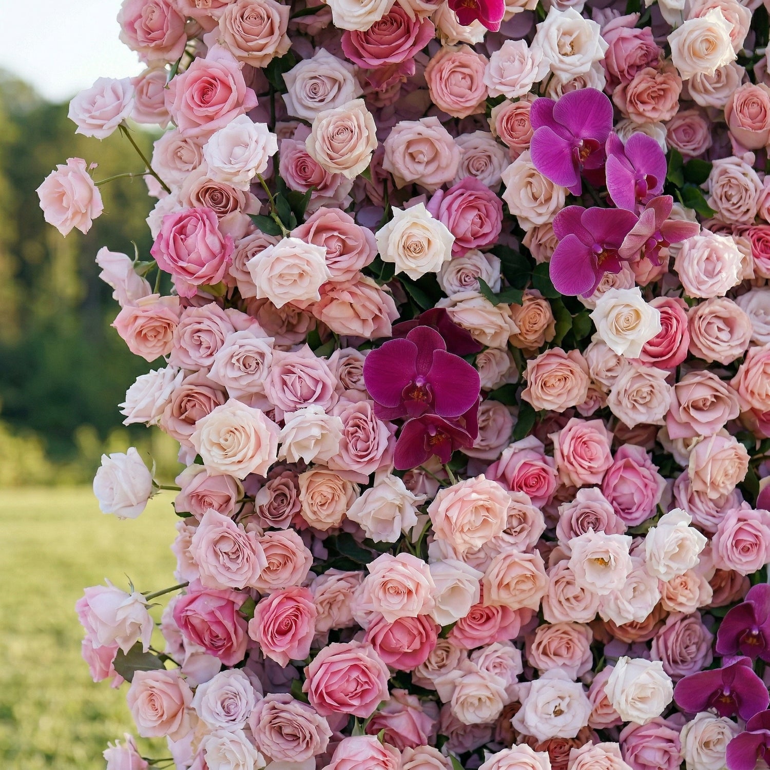 Valina 4D Flower Wall Fabric Artificial Zip Up Curtain Flower Wall For Wedding and Events Decoration