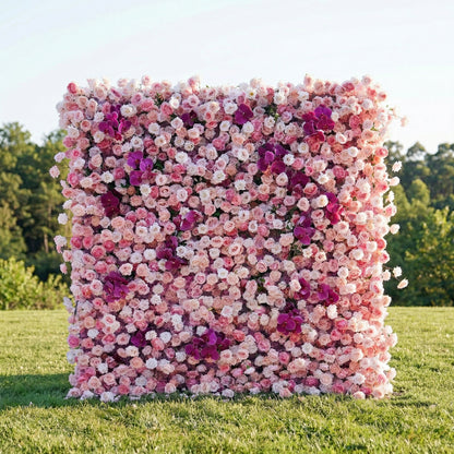 Valina 4D Flower Wall Fabric Artificial Zip Up Curtain Flower Wall For Wedding and Events Decoration