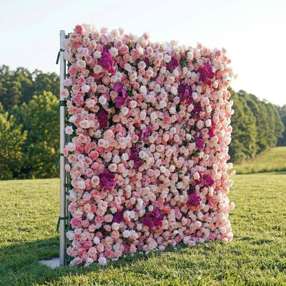 Valina 4D Flower Wall Fabric Artificial Zip Up Curtain Flower Wall For Wedding and Events Decoration