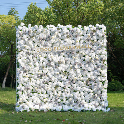 Boulder 3D Fabric Artificial Zip Up Curtain Flower Wall For Wedding and Events Decoration