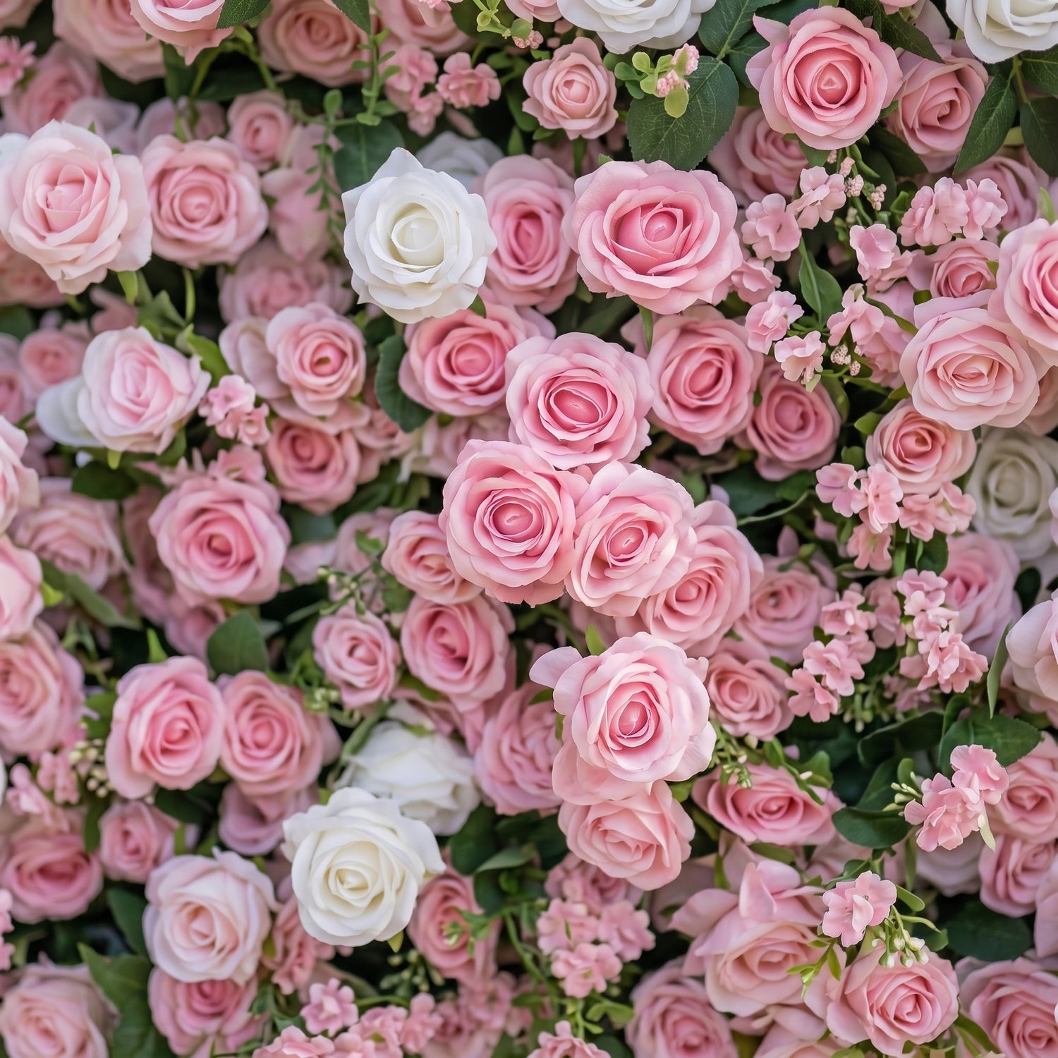 Yvette 3D Pink Rose Flower Wall Fabric Artificial Zip Up Curtain Flower Wall For Wedding and Events Decoration