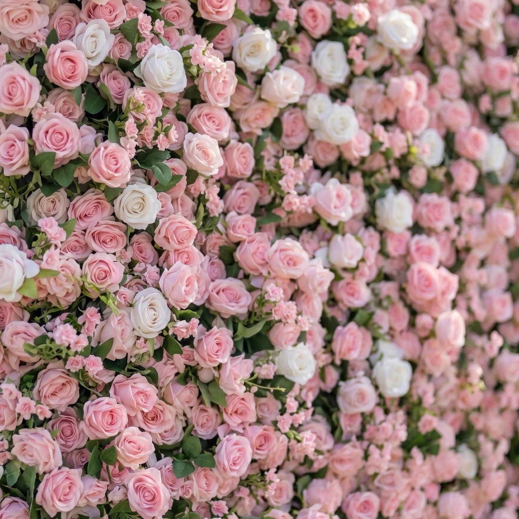 Yvette 3D Pink Rose Flower Wall Fabric Artificial Zip Up Curtain Flower Wall For Wedding and Events Decoration