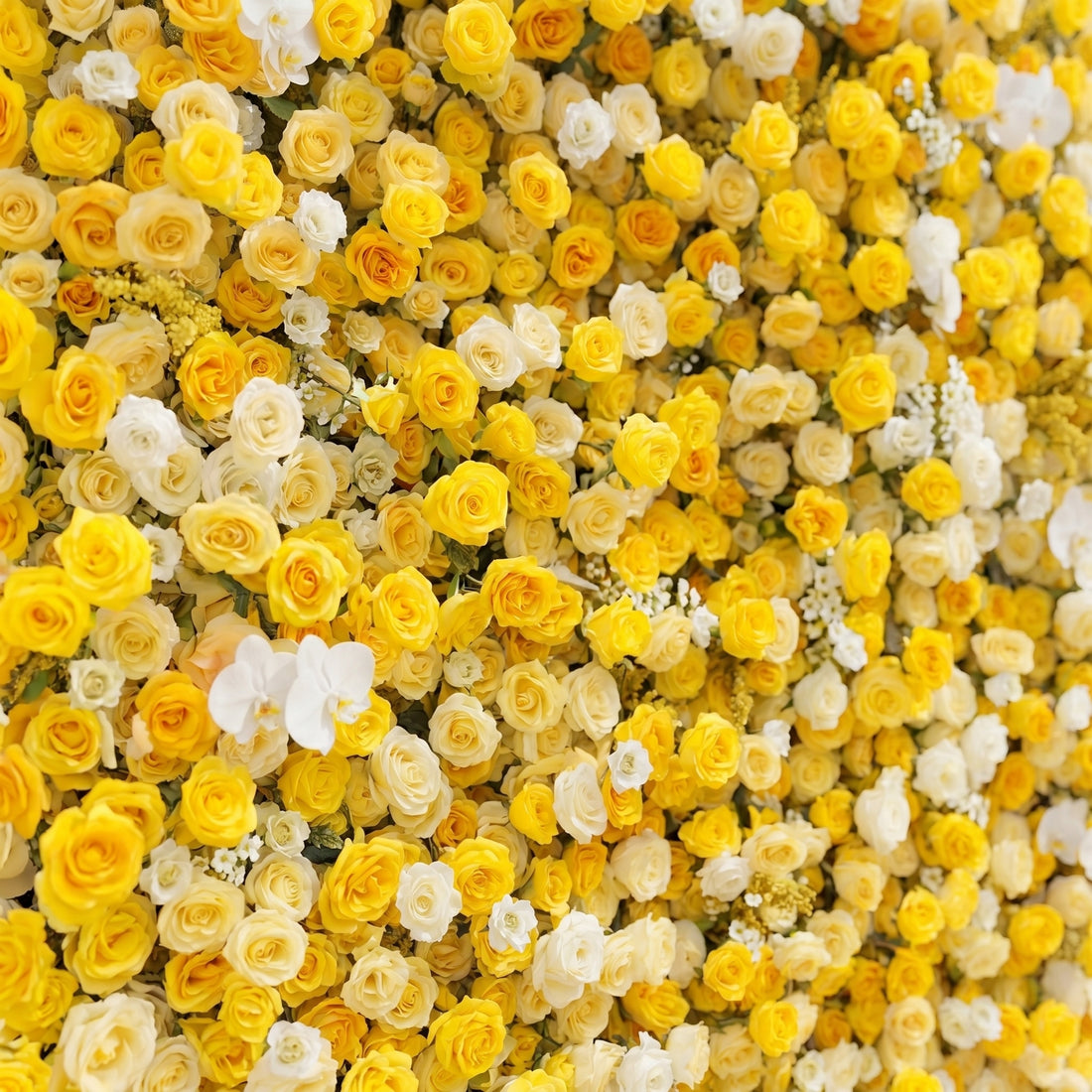 Scent Luxury 4D Lemon Yellow &amp; White Silk Floral Wall Backdrop for Vibrant Summer Events