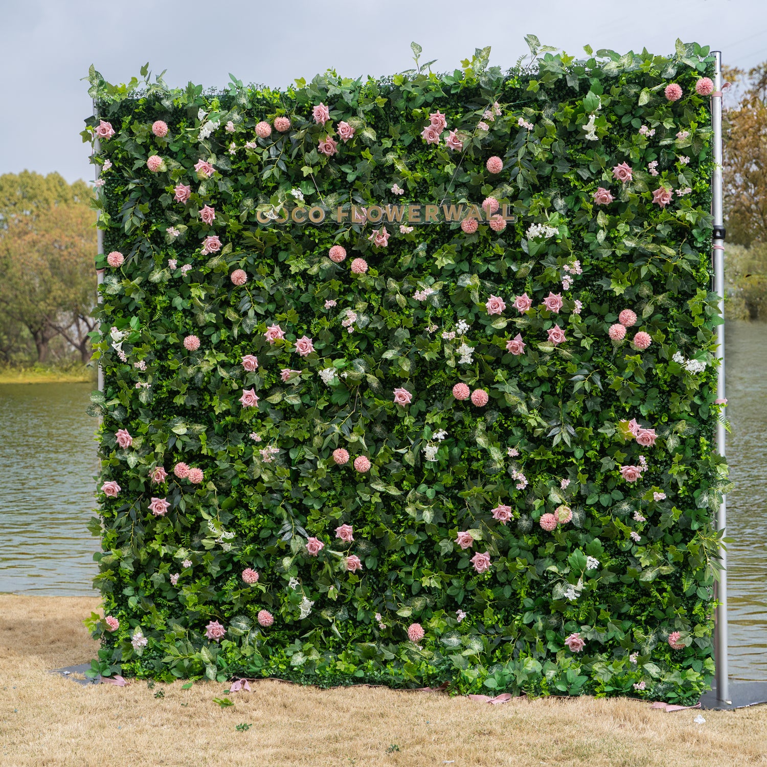 Albany 2D Artificial Zip Up Flower Wall+Stand+ Storage Bag