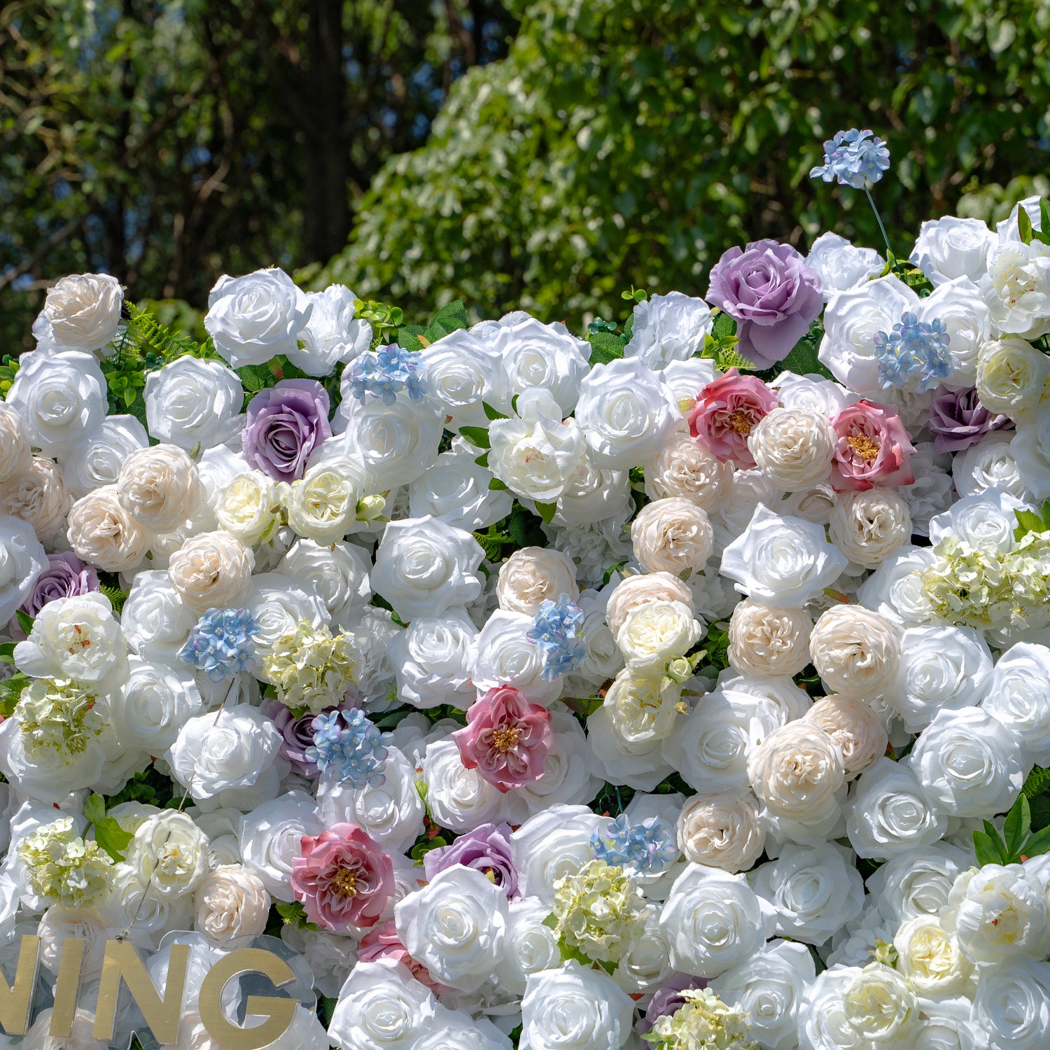 Oahu 5D Luxury Fabric Artificial Zip Up Curtain Flower Wall For Event