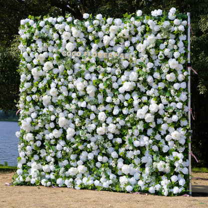 Aurora 3D Fabric Artificial Zip Up Curtain Flower Wall For Wedding and Events Decoration