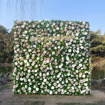 Mystic 3D Fabric Artificial Zip Up Curtain Flower Wall For Wedding and Events Decoration