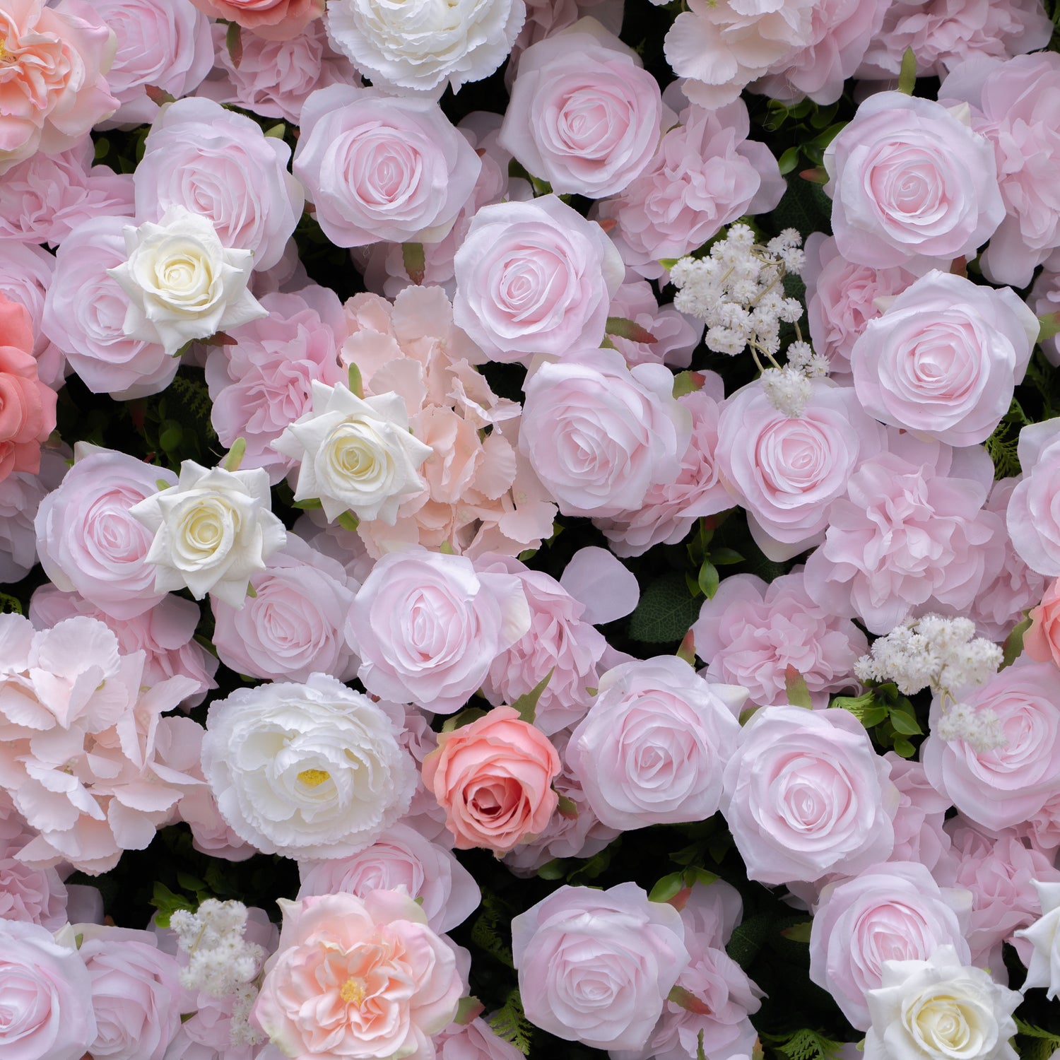 Burlington Pink &amp; Deep Pink Garden Rose Flower Wall Panel – Easy Install Faux Floral Backdrop for Birthday, Graduation &amp; Event Decor