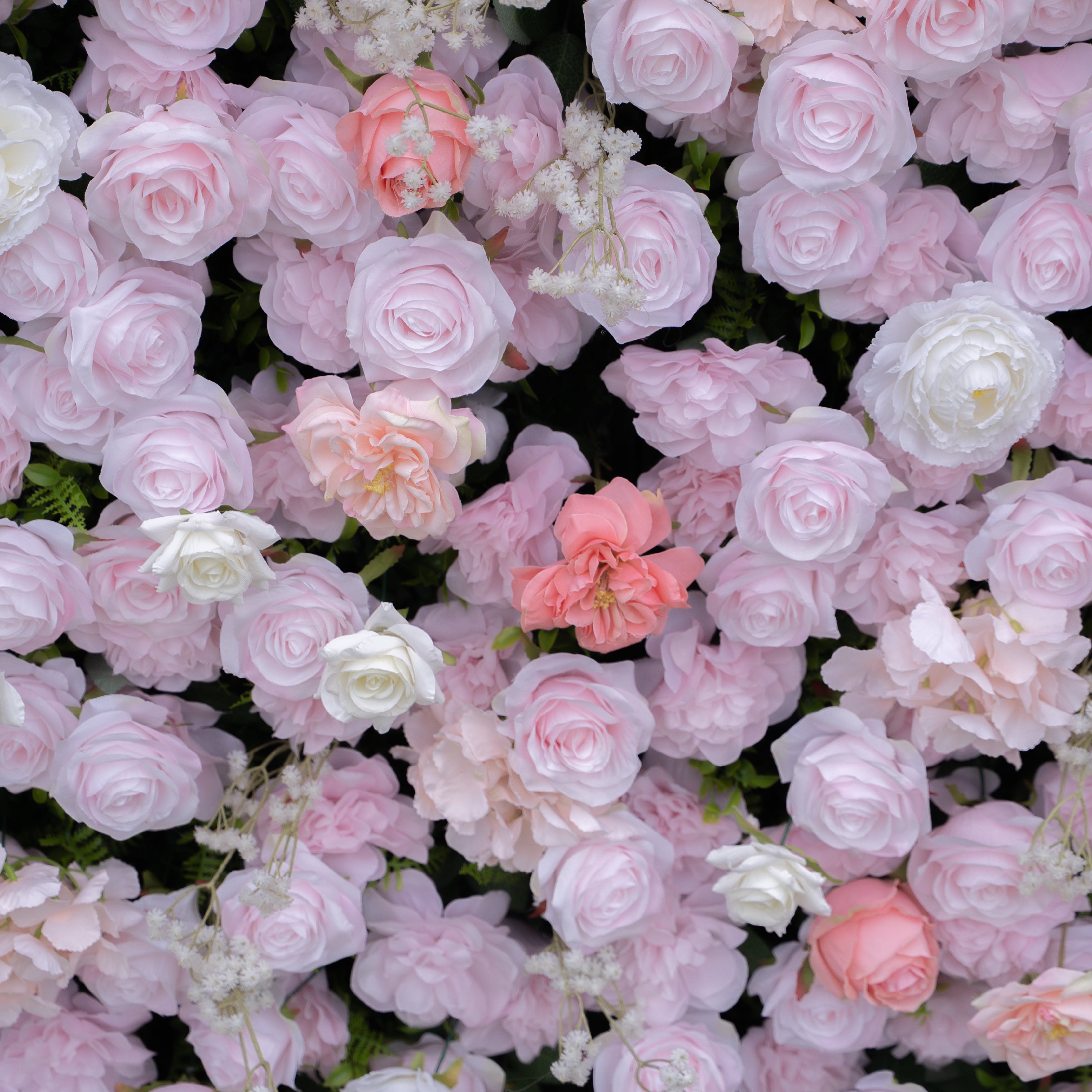 Burlington Pink &amp; Deep Pink Garden Rose Flower Wall Panel – Easy Install Faux Floral Backdrop for Birthday, Graduation &amp; Event Decor