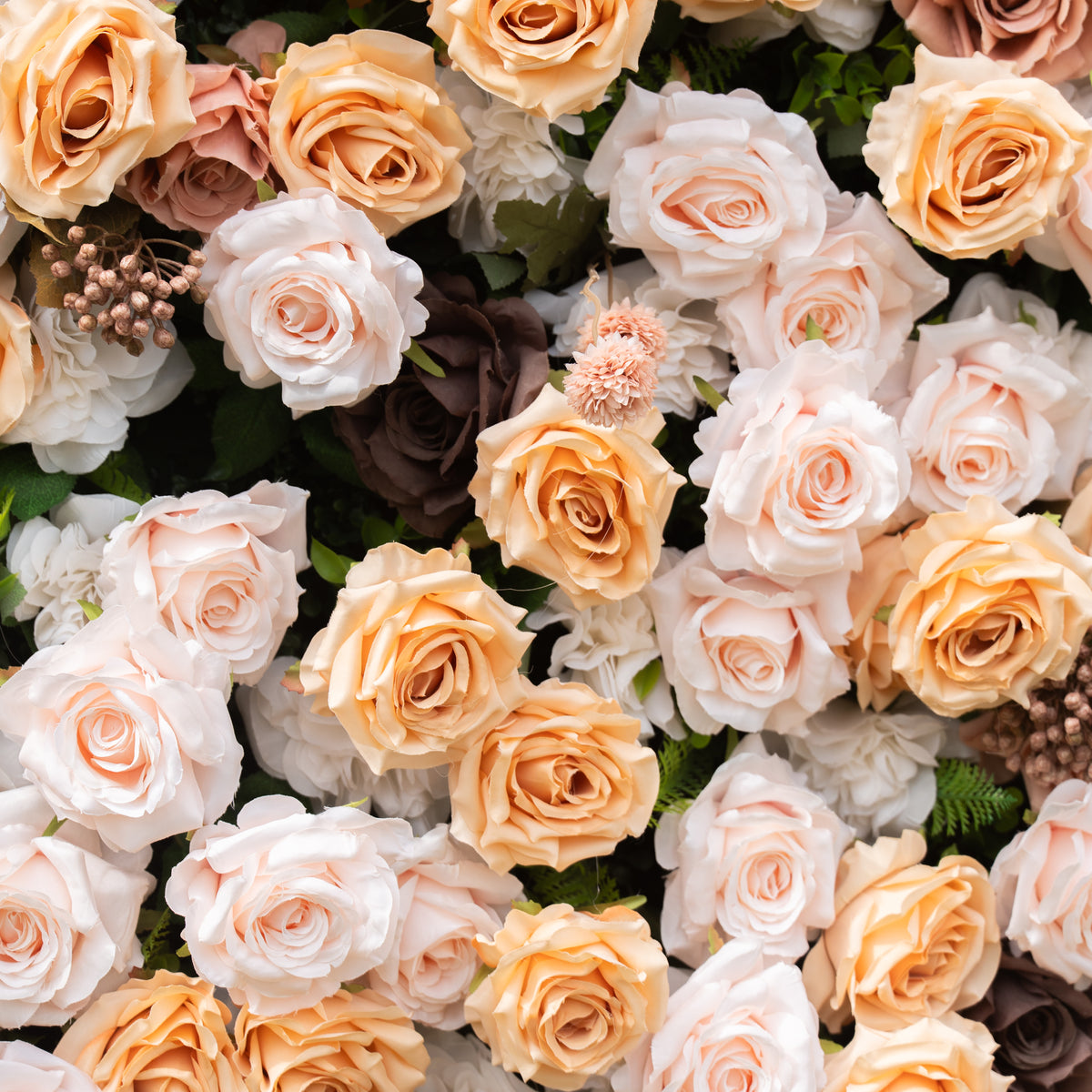 Cappuccino 5D Flower Wall Fabric Artificial Zip Up Curtain Flower Wall For Wedding and Events Decoration