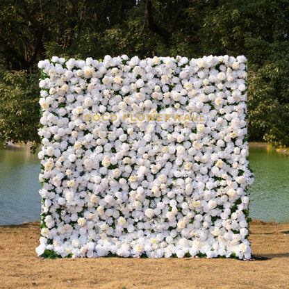 Coco 3D Fabric Artificial Zip Up Curtain Flower Wall For Wedding and Events Decoration