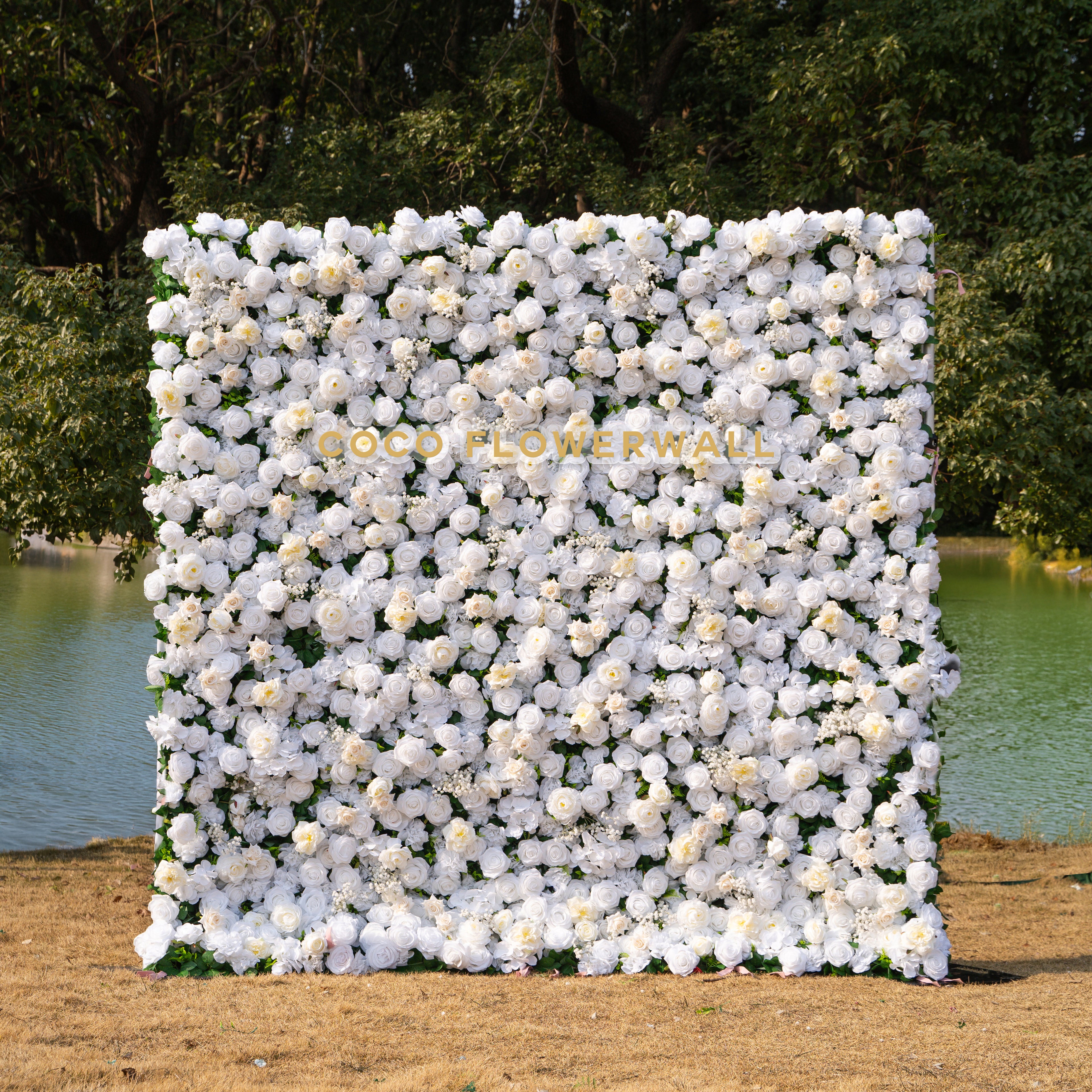 Coco 3D Fabric Artificial Zip Up Curtain Flower Wall For Wedding and Events Decoration