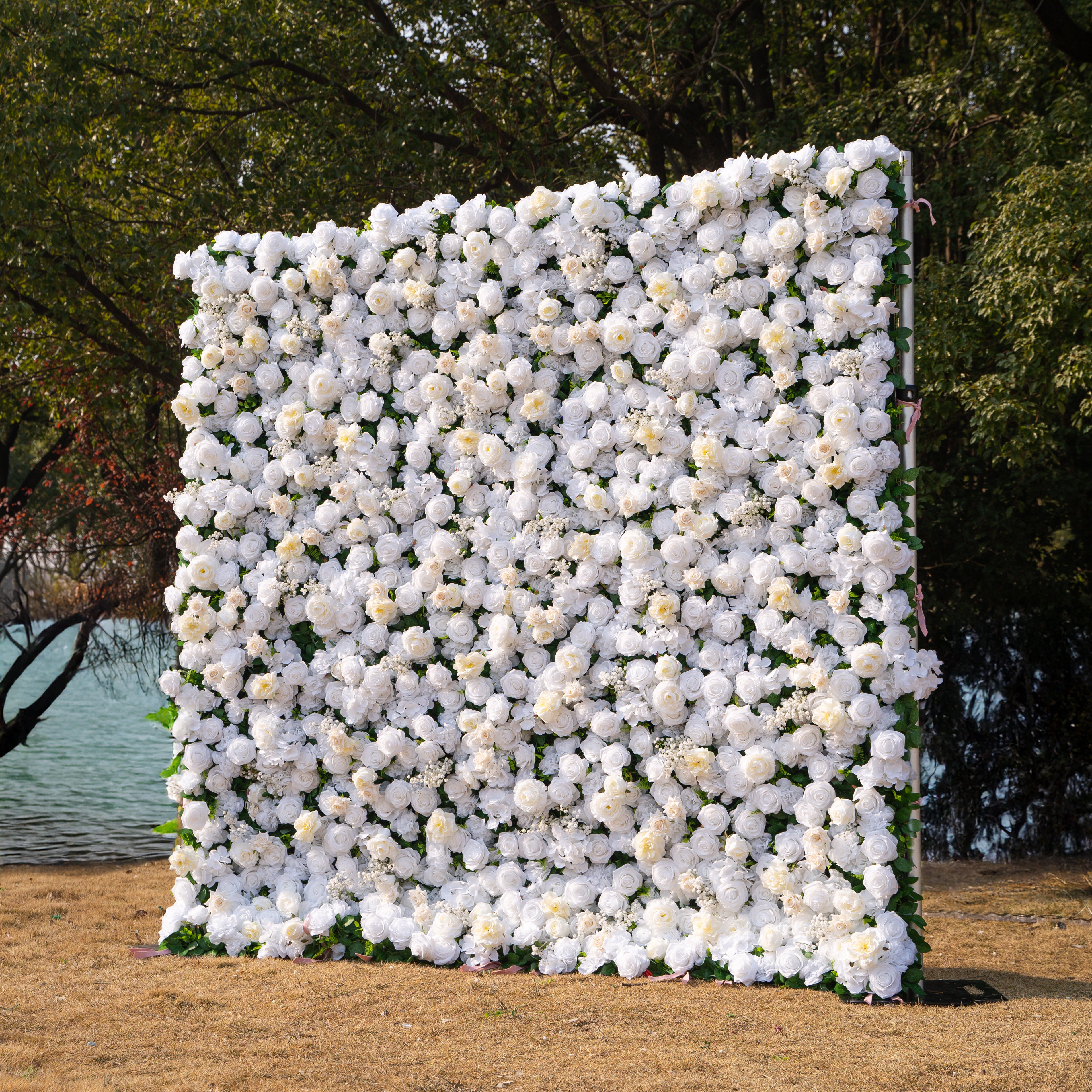 Coco 3D Fabric Artificial Zip Up Curtain Flower Wall For Wedding and Events Decoration