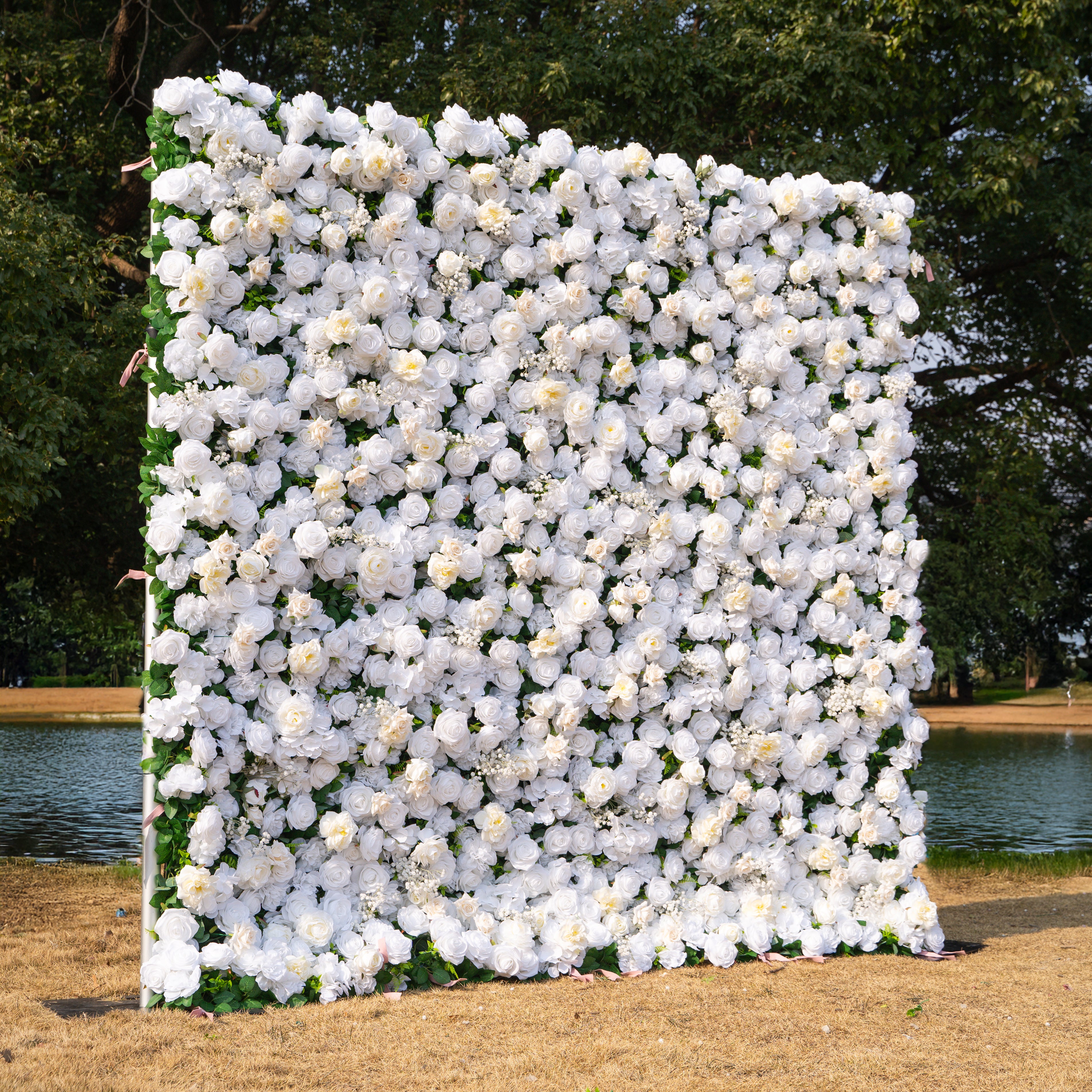 Coco 3D Fabric Artificial Zip Up Curtain Flower Wall For Wedding and Events Decoration