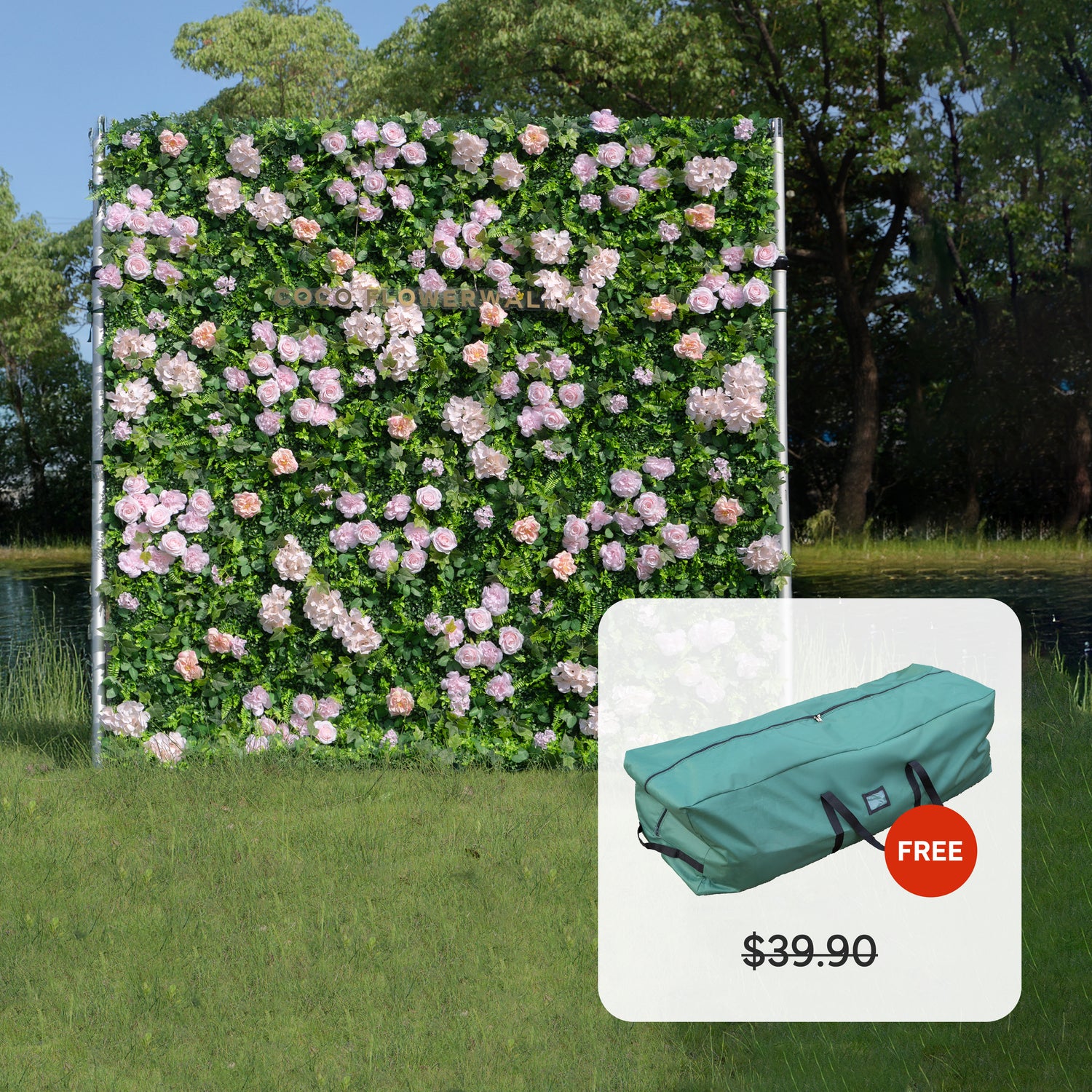 Lake 2D Artificial Zip Up Curtain Flower Wall For Wedding &amp; Home &amp; Events Decoration（Only 30 available！)