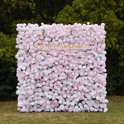 Carolina 3D Fabric Artificial Zip Up Curtain Flower Wall For Wedding and Events Decoration