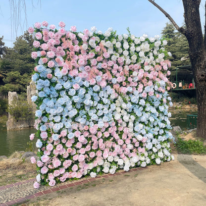 Arkansas 5D Luxury Fabric Artificial Zip Up Curtain Flower Wall For Event