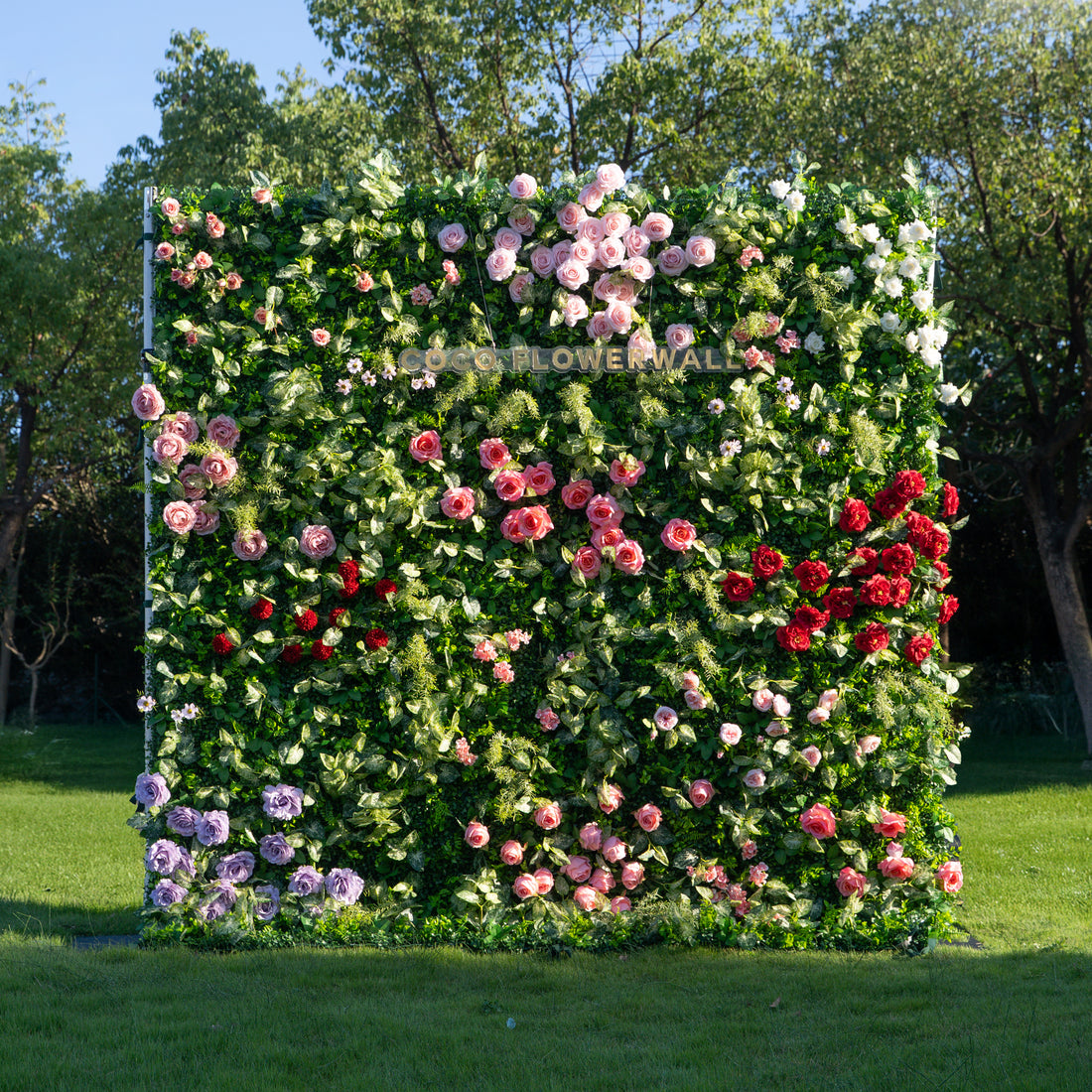 Houma 3D Fabric Backdrop Artificial Flower Wall with Zip-Up Design for Events and Home Decoration