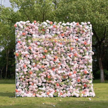 Vancouver 5D Luxury Fabric Artificial Zip Up Curtain Flower Wall For Event