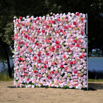 Meade 3D Fabric Artificial Zip Up Curtain Flower Wall For Wedding and Events Decoration