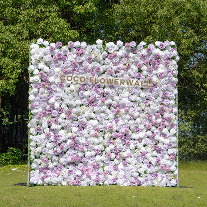 KeyWest 3D Fabric Artificial Zip Up Curtain Flower Wall For Wedding and Events Decoration