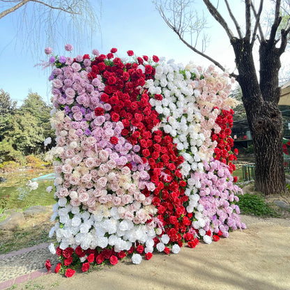 Connecticut 5D Luxury Fabric Artificial Zip Up Curtain Flower Wall For Event