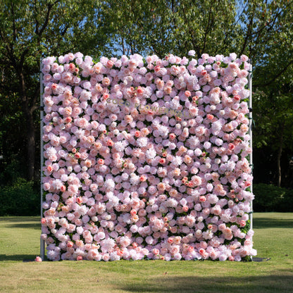 Paloma 5D Fabric Artificial Zip Up Curtain Flower Wall For Wedding and Events Decoration