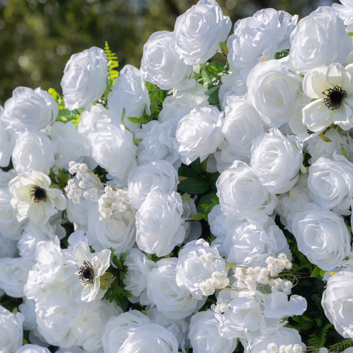 Pecos 3D Flower Wall Classic Pure White Roses for weddings, proposals, and romantic events