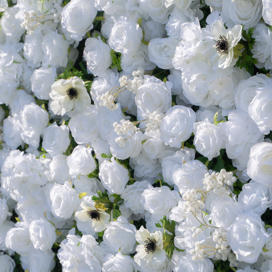 Pecos 3D Flower Wall Classic Pure White Roses for weddings, proposals, and romantic events