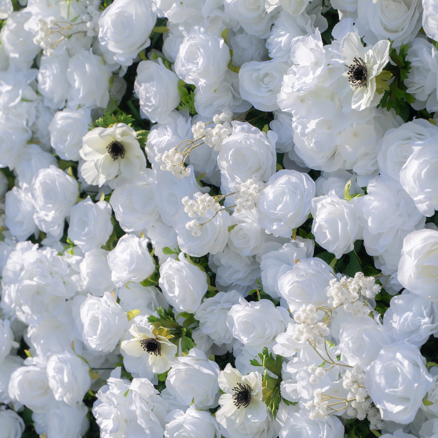 Pecos 3D Flower Wall Classic Pure White Roses for weddings, proposals, and romantic events