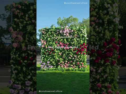 Houma 3D Fabric Backdrop Artificial Flower Wall with Zip-Up Design for Events and Home Decoration