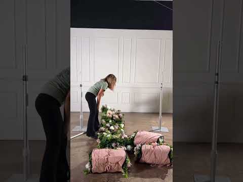 Memphis  2D Artificial Zip Up Curtain Flower Wall For Wedding &amp; Home &amp; Events Decoration