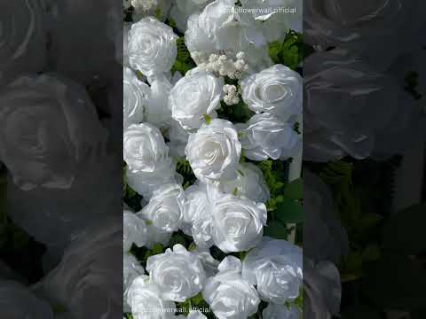 Pecos 3D Flower Wall Classic Pure White Roses for weddings, proposals, and romantic events