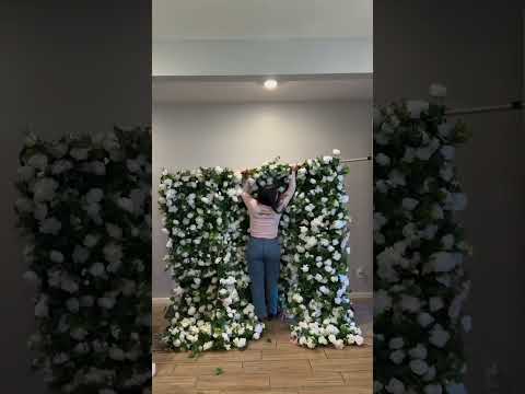 Aurora 3D Fabric Artificial Zip Up Curtain Flower Wall For Wedding and Events Decoration