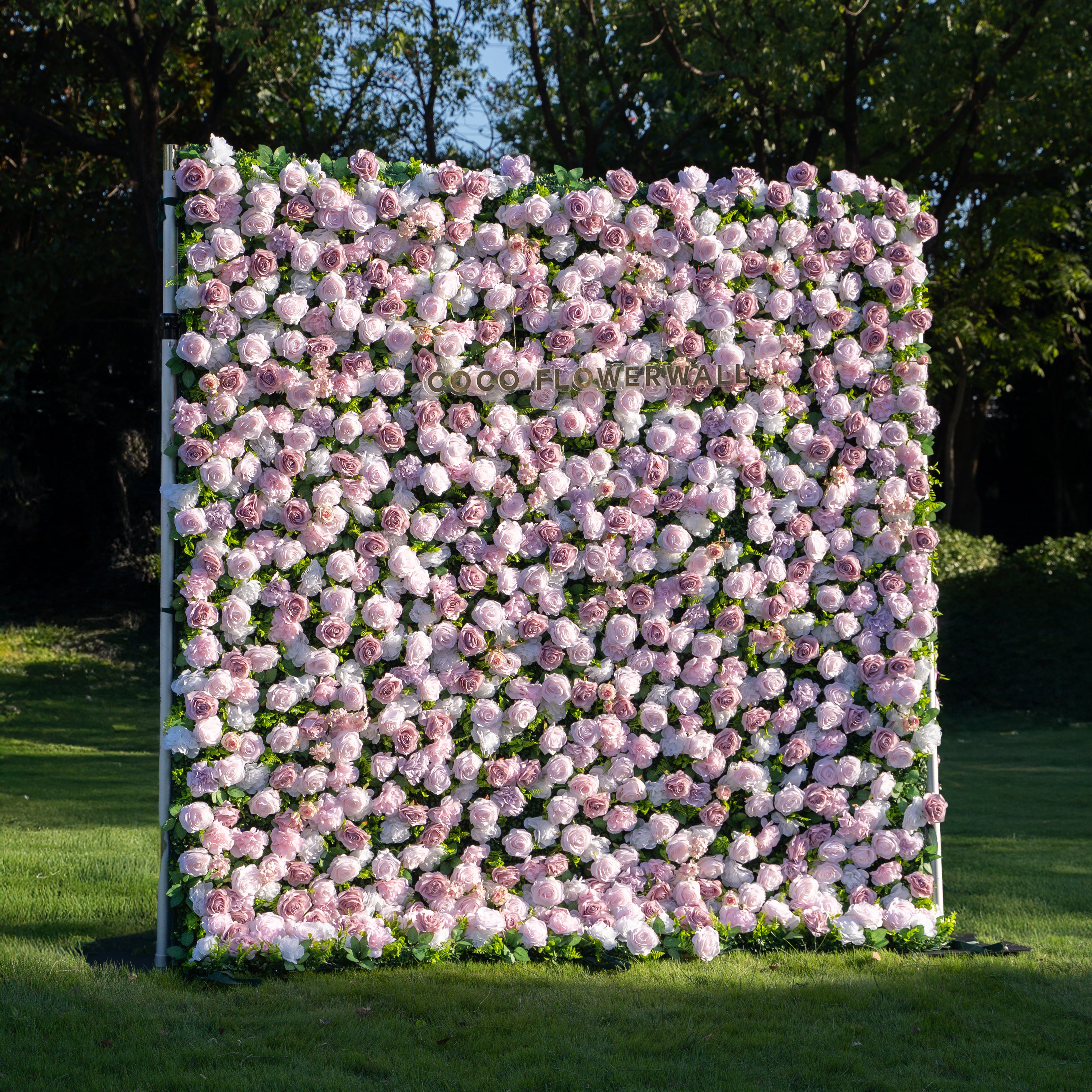 Tuscola 3D Fabric Backdrop Artificial Flower Wall with Zip-Up